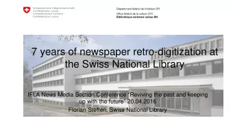 IFLA News Media Section Conference Reviving the past and keeping  up with the future