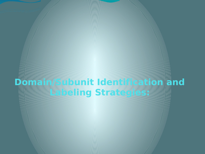 domain subunit identification and labeling strategies