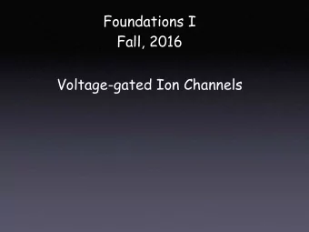 Foundations I  Fall, 2016  Voltage-gated Ion Channels  Na+ Channel  Hille, 2001  300 nM TTX  Most