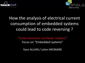 How the analysis of electrical current  consumption of embedded systems  could lead to code