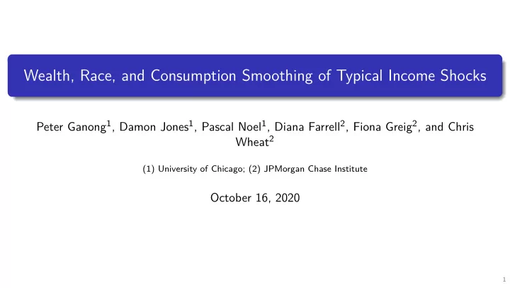 wealth race and consumption smoothing of typical income