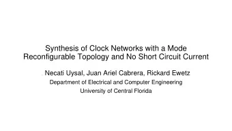 Synthesis of Clock Networks with a Mode  Reconfigurable Topology and No Short Circuit Current