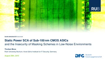 Static Power SCA of Sub-100 nm CMOS ASICs  and the Insecurity of Masking Schemes in Low-Noise