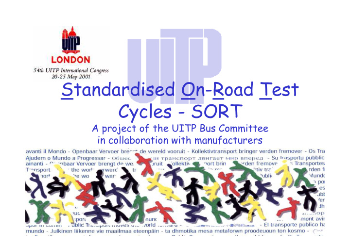 standardised on road test cycles sort