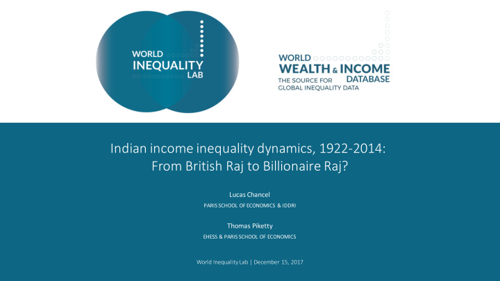indian income inequality dynamics 1922 2014 from british