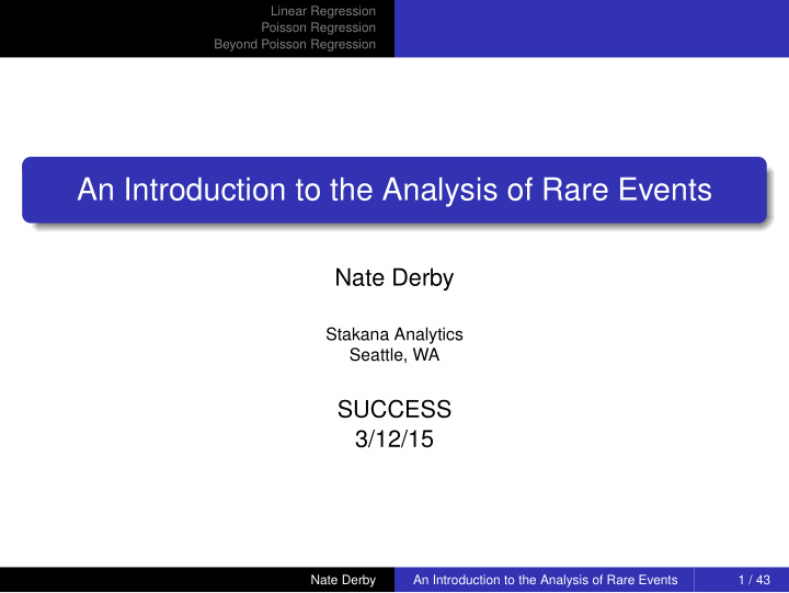 an introduction to the analysis of rare events