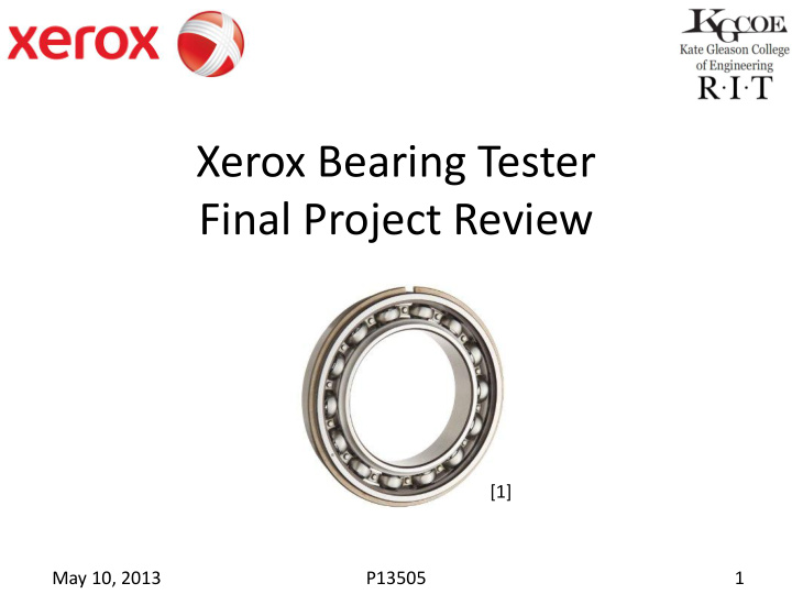 xerox bearing tester final project review