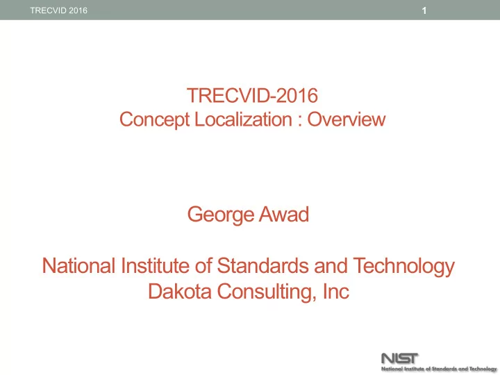 george awad national institute of standards and