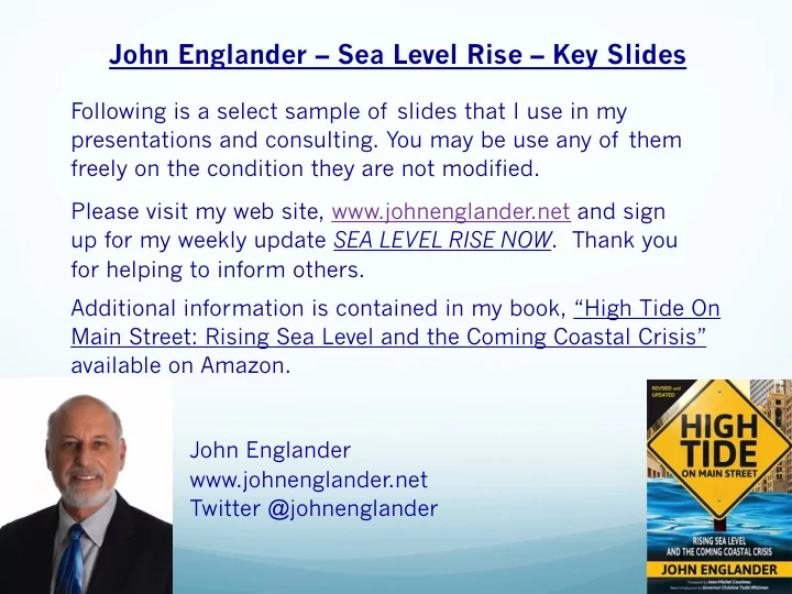 john englander sea level rise key slides