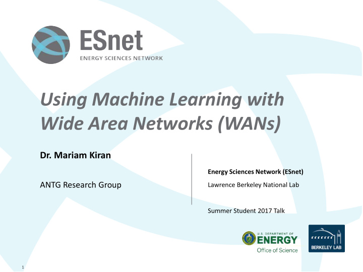 using machine learning with wide area networks wans