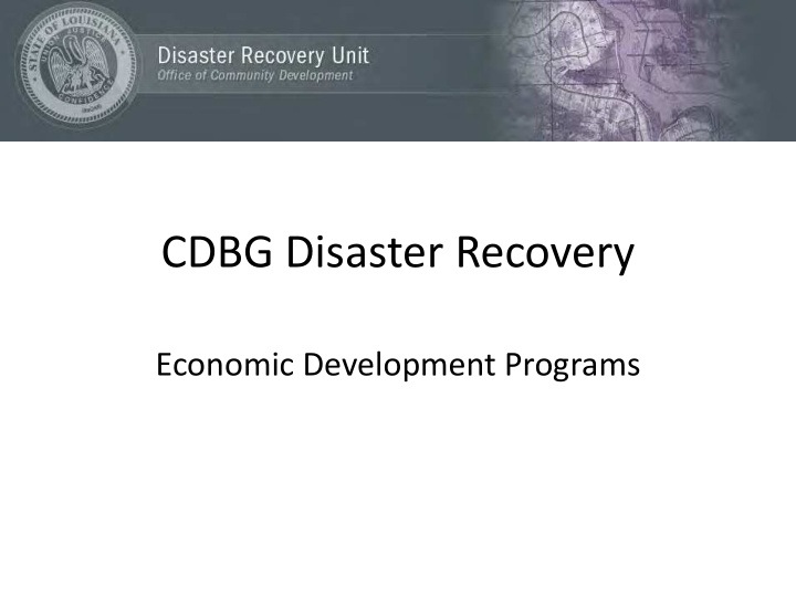 cdbg disaster recovery