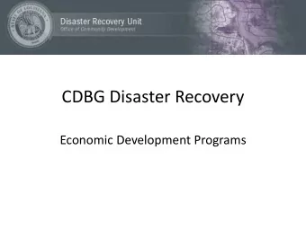 CDBG Disaster Recovery  Economic Development Programs  Hurricanes Katrina &amp; Rita  Total CDBG