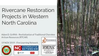 Rivercane Restoration  Projects in Western  North Carolina  Adam D. Griffith - Revitalization of