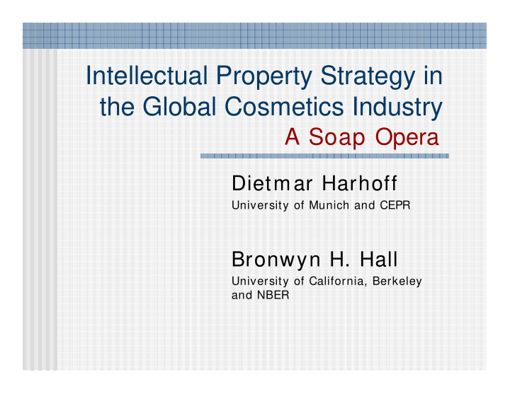 intellectual property strategy in the global cosmetics