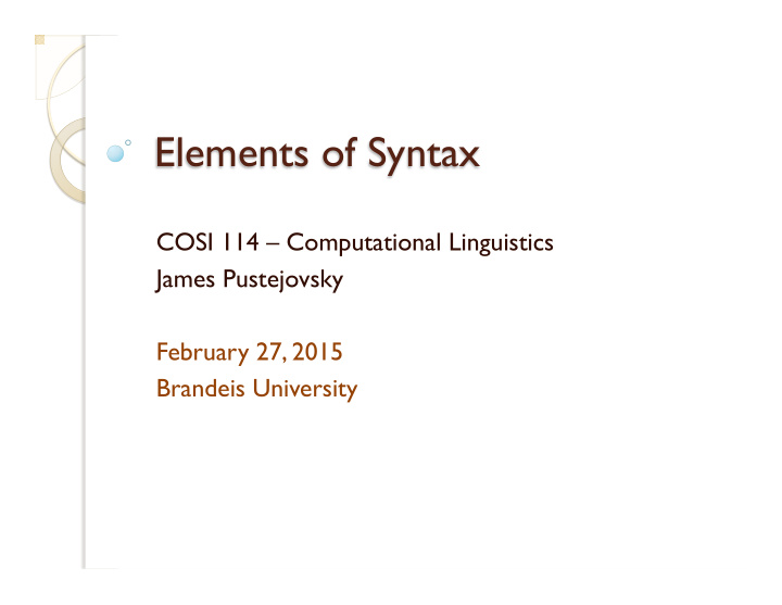 elements of syntax