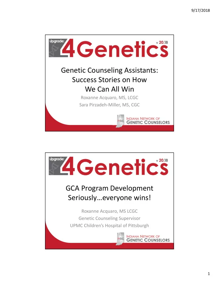genetic counseling assistants success stories on how we