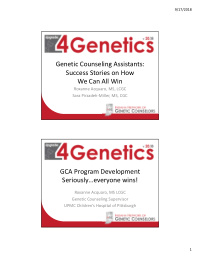 genetic counseling assistants success stories on how we