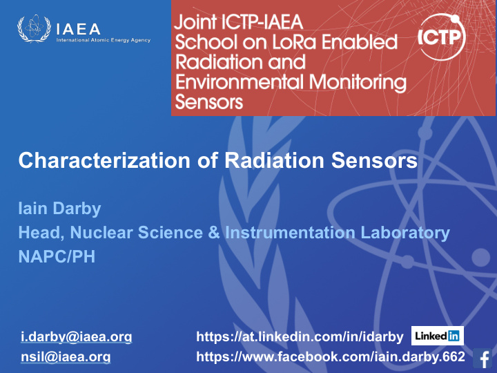 characterization of radiation sensors