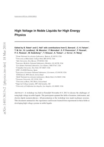 arXiv:1403.3613v2  [physics.ins-det]  18 Mar 2014 Edited by B. Rebel a and C. Hall b with