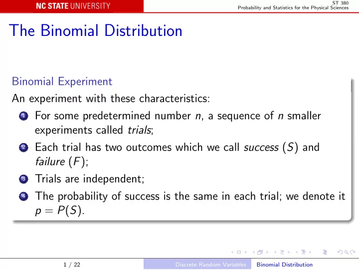 the binomial distribution