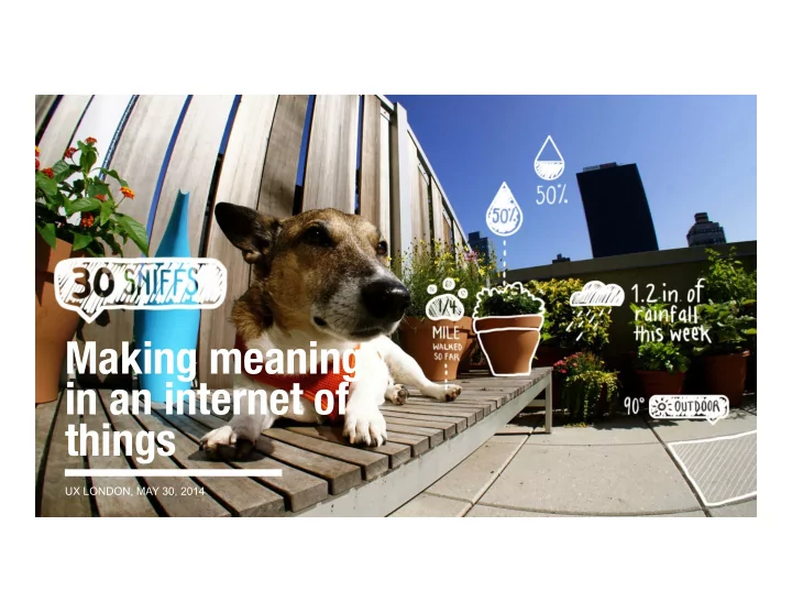 making meaning in an internet of things