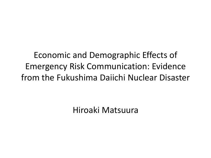 emergency risk communication evidence