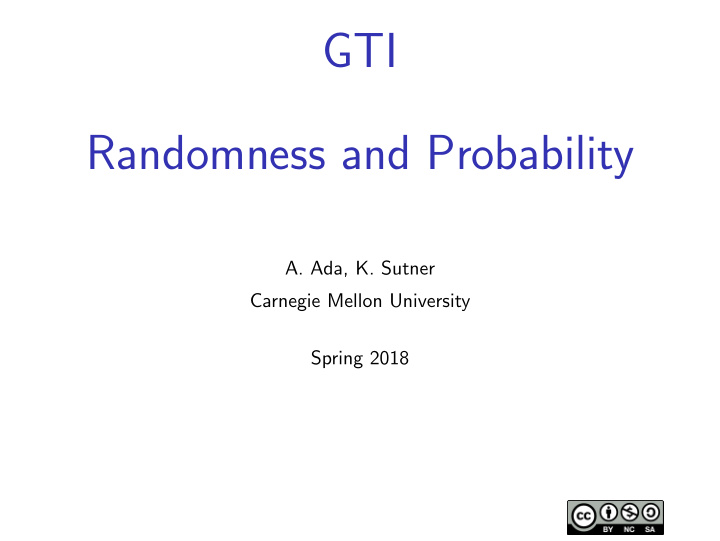 gti randomness and probability