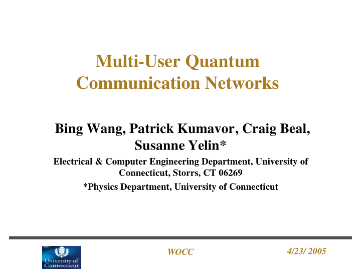 multi user quantum communication networks