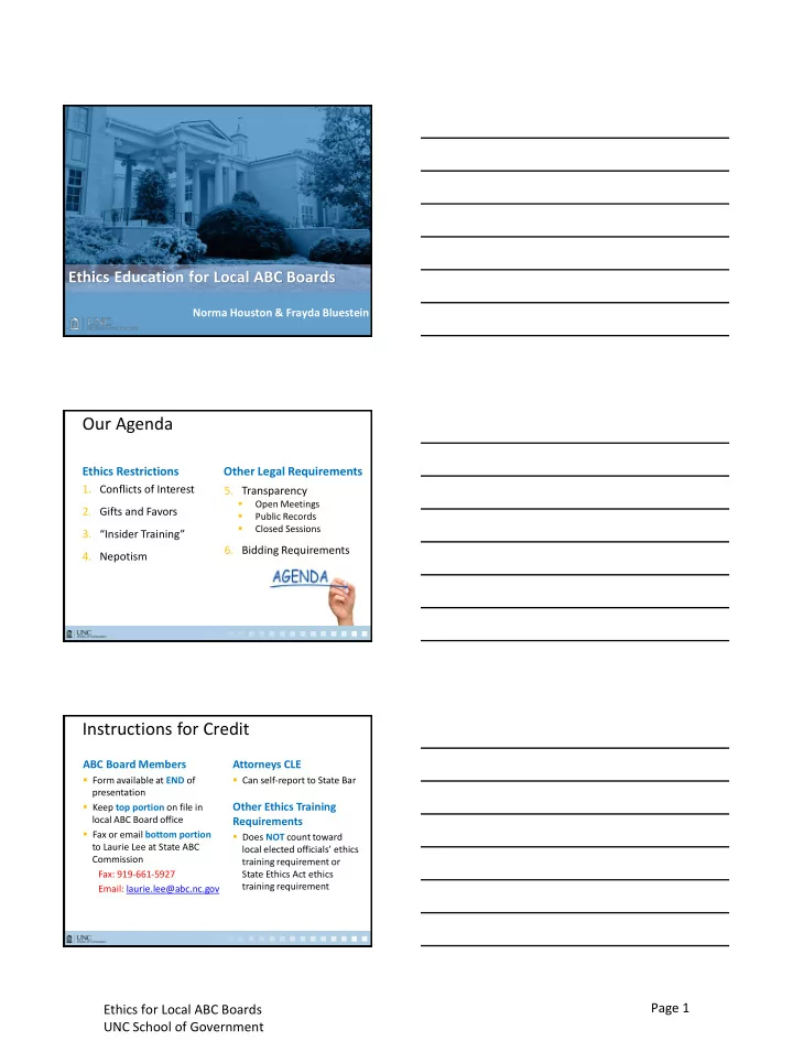 our agenda