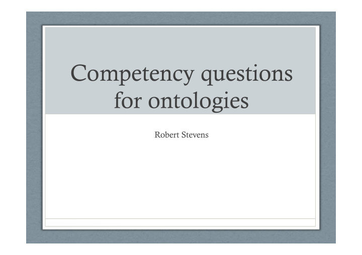 competency questions for ontologies