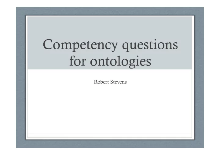 competency questions for ontologies
