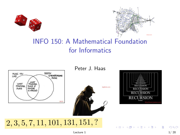 info 150 a mathematical foundation for informatics