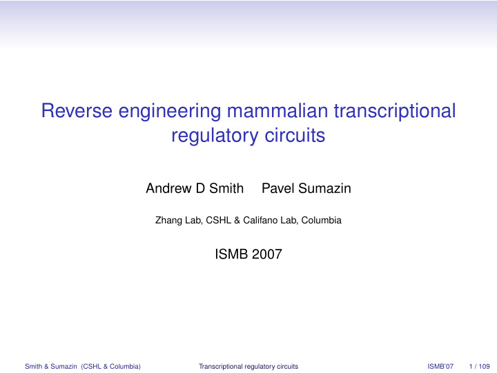 reverse engineering mammalian transcriptional regulatory