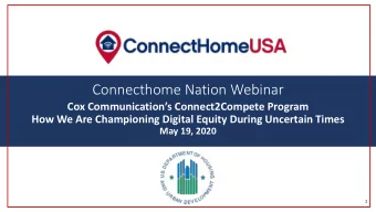 ConnectHome  Nation Webinar  Connecthome Nation Webinar  Cox Communications Connect2Compete