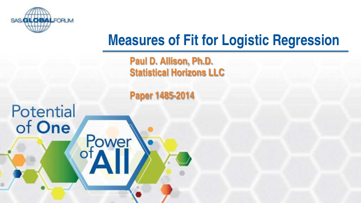 measures of fit for logistic regression