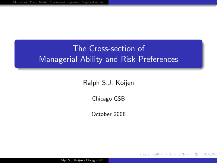 the cross section of managerial ability and risk
