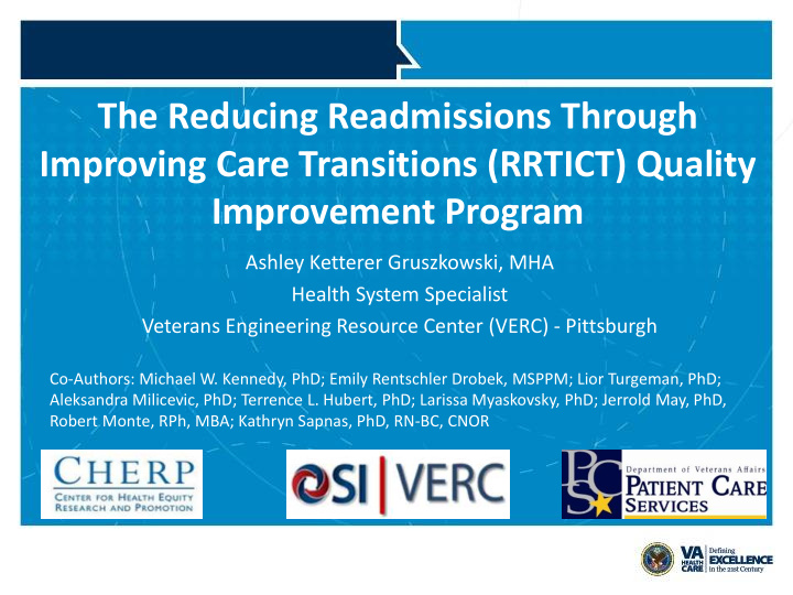 the reducing readmissions through