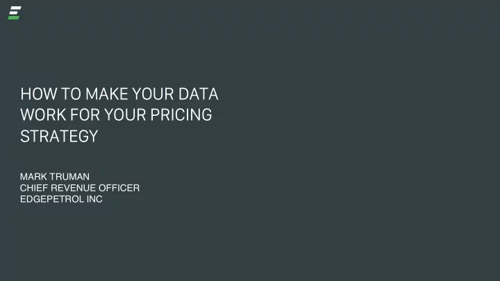 how to make your data work for your pricing strategy