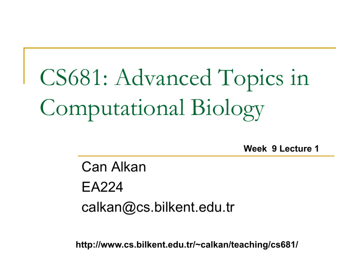 cs681 advanced topics in