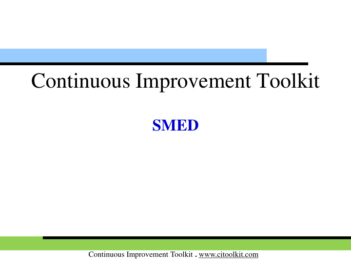 continuous improvement toolkit