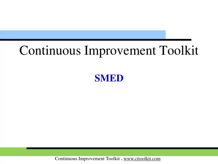 continuous improvement toolkit