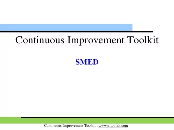 Continuous Improvement Toolkit  SMED Continuous Improvement Toolkit . www.citoolkit.com  Managing