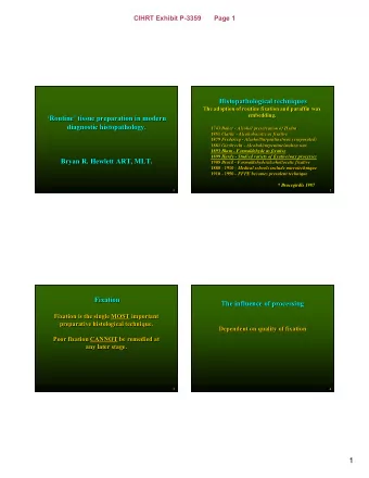 1  CIHRT Exhibit P-3359       Page 2  Dehydration effects  Dehydration effects  Processing of