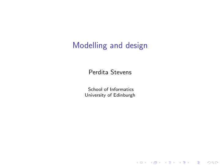 modelling and design