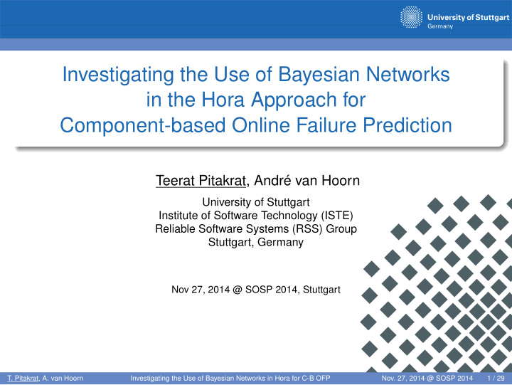 investigating the use of bayesian networks in the hora