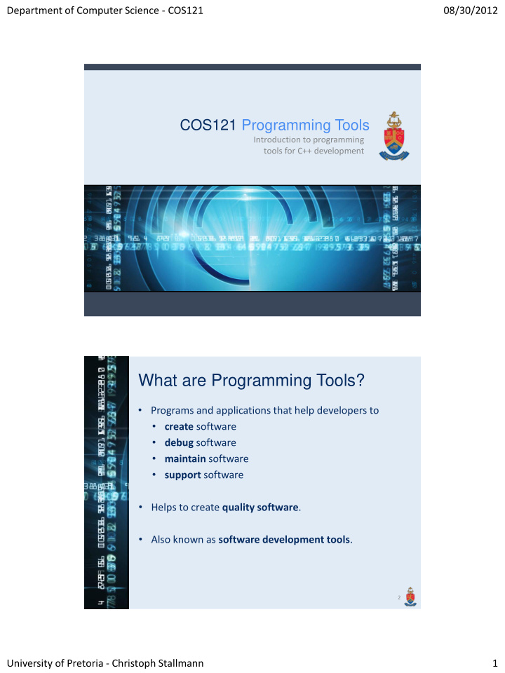 what are programming tools