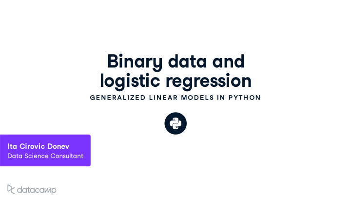 binar y data and logistic regression
