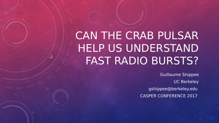 can the crab pulsar help us understand fast radio bursts