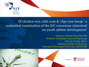 Of chicken-rice, chili- crab &amp;  chye-tow-kway : a  contextual examination of the IOC