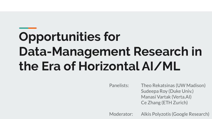 opportunities for data management research in the era of